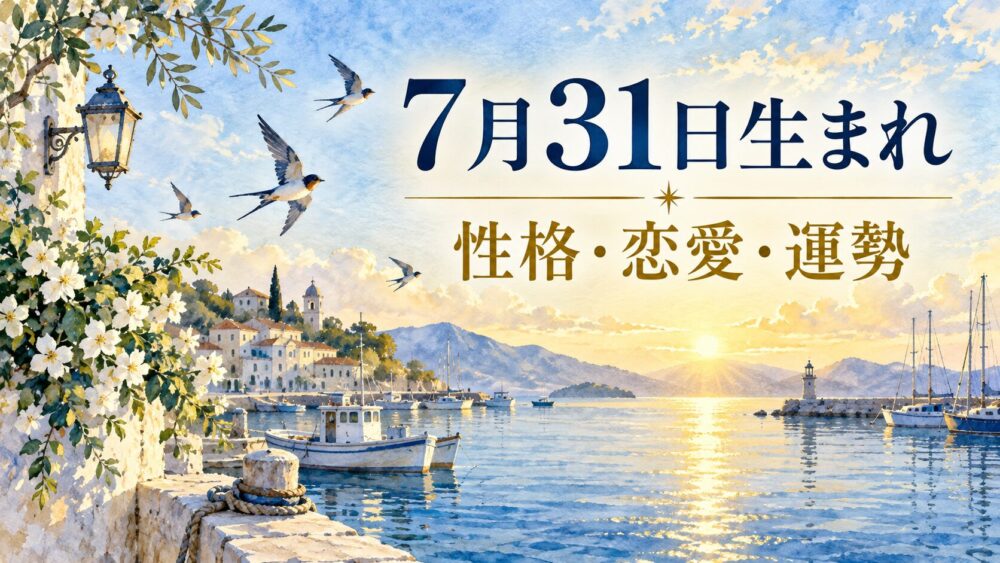 7月31日生まれの性格・恋愛・相性・運勢・有名人を徹底解説!【誕生日占い】
