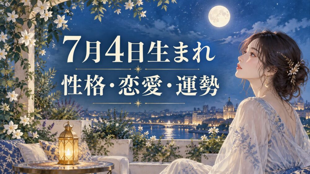 7月4日生まれの性格・恋愛・相性・運勢・有名人を徹底解説！【誕生日占い】