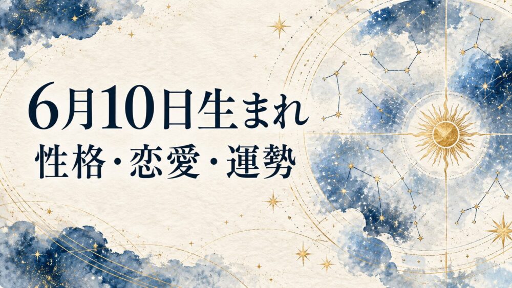 6月10日生まれの性格・恋愛・相性・運勢・有名人を徹底解説！【誕生日占い】