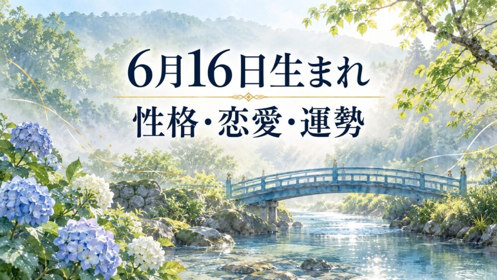 6月16日生まれの性格・恋愛・相性・運勢・有名人を徹底解説！【誕生日占い】