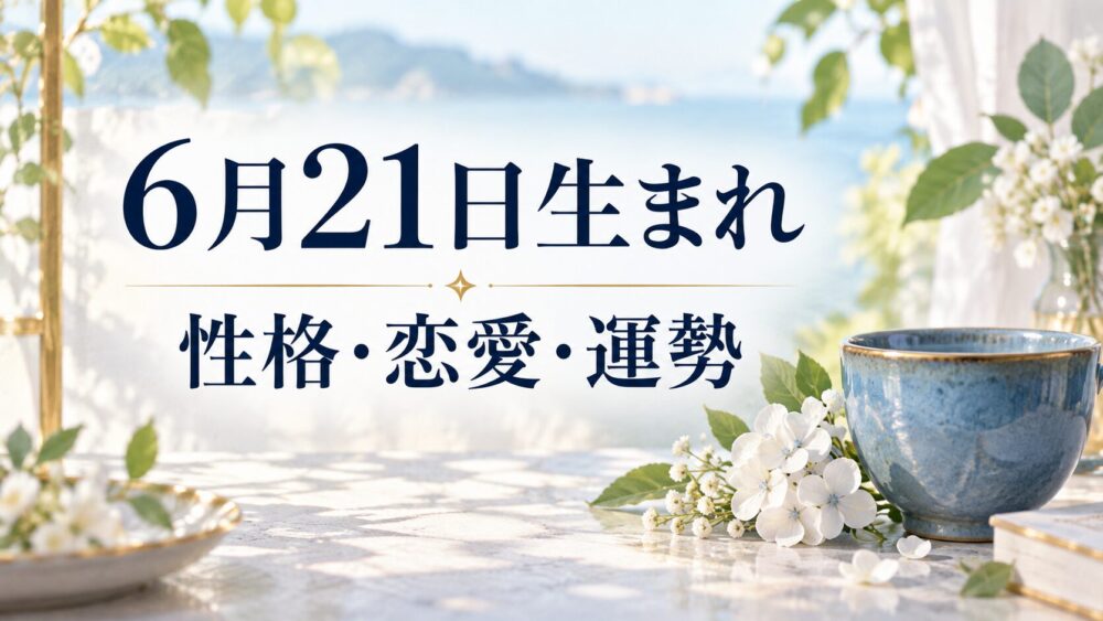 6月21日生まれの性格・恋愛・相性・運勢・有名人を徹底解説!【誕生日占い】