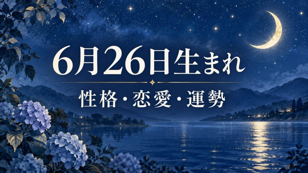 6月26日生まれの性格・恋愛・相性・運勢・有名人を徹底解説!【誕生日占い】