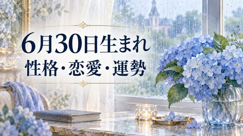 6月30日生まれの性格・恋愛・相性・運勢・有名人を徹底解説！【誕生日占い】