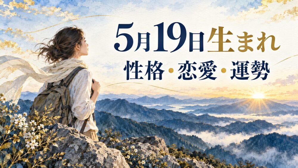 5月19日生まれの性格・恋愛・相性・運勢・有名人を徹底解説！【誕生日占い】