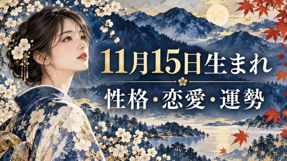 11月15日生まれの性格・恋愛・相性・運勢・有名人を徹底解説!【誕生日占い】