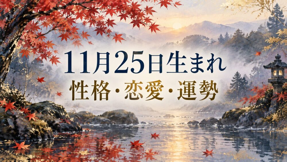 11月25日生まれの性格・恋愛・相性・運勢・有名人を徹底解説!【誕生日占い】