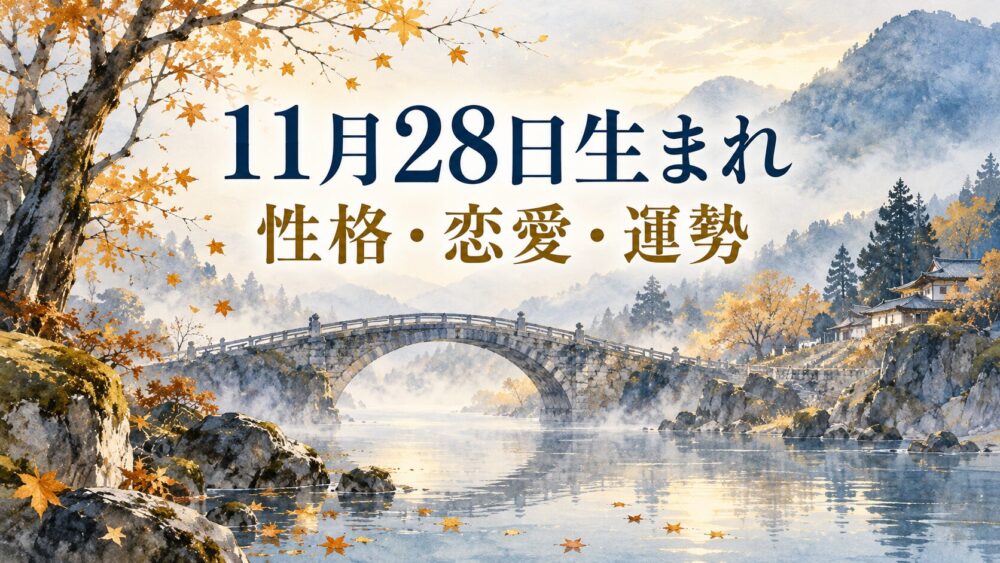 11月28日生まれの性格・恋愛・相性・運勢・有名人を徹底解説!【誕生日占い】