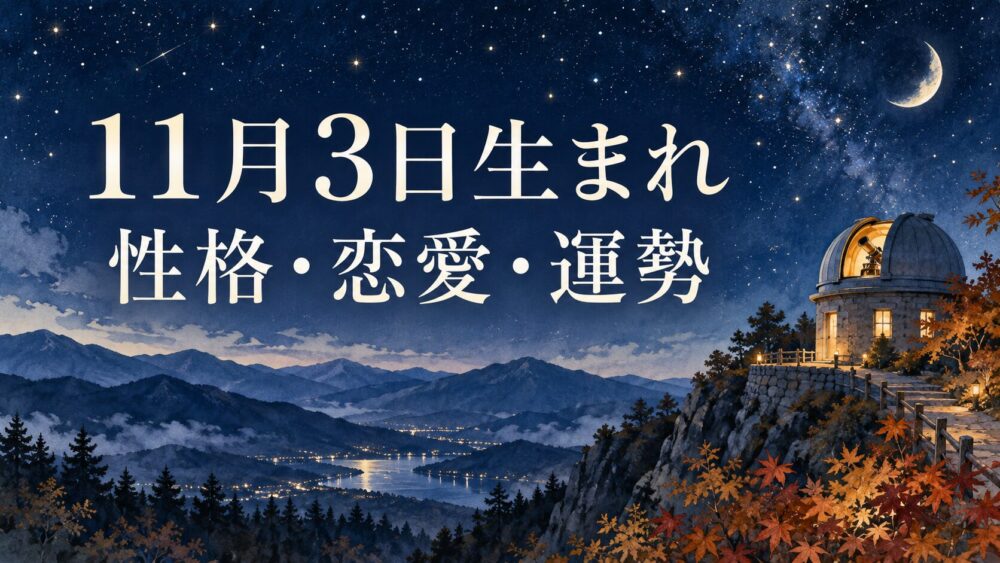 11月3日生まれの性格・恋愛・相性・運勢・有名人を徹底解説!【誕生日占い】