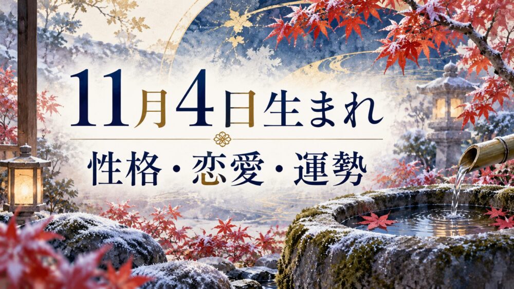11月4日生まれの性格・恋愛・相性・運勢・有名人を徹底解説!【誕生日占い】