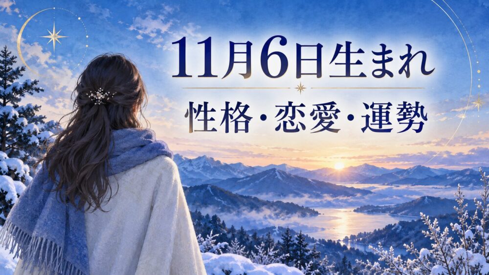 11月6日生まれの性格・恋愛・相性・運勢・有名人を徹底解説!【誕生日占い】