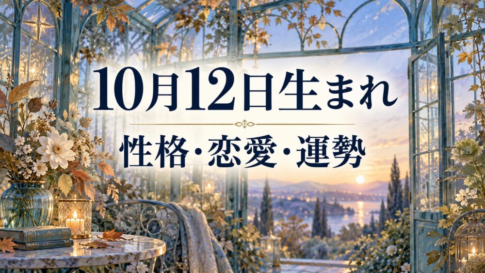 10月12日生まれの性格・恋愛・相性・運勢・有名人を徹底解説!【誕生日占い】