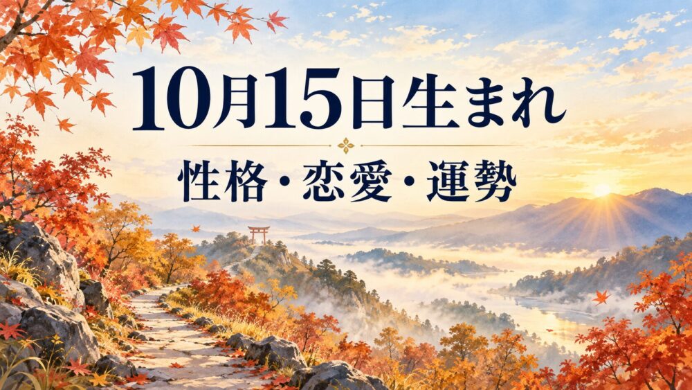 10月15日生まれの性格・恋愛・相性・運勢・有名人を徹底解説!【誕生日占い】