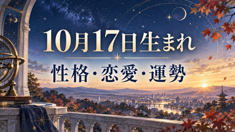 10月17日生まれの性格・恋愛・相性・運勢・有名人を徹底解説!【誕生日占い】