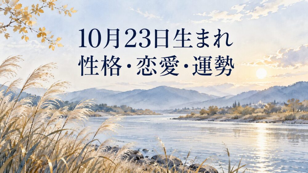 10月23日生まれの性格・恋愛・相性・運勢・有名人を徹底解説!【誕生日占い】