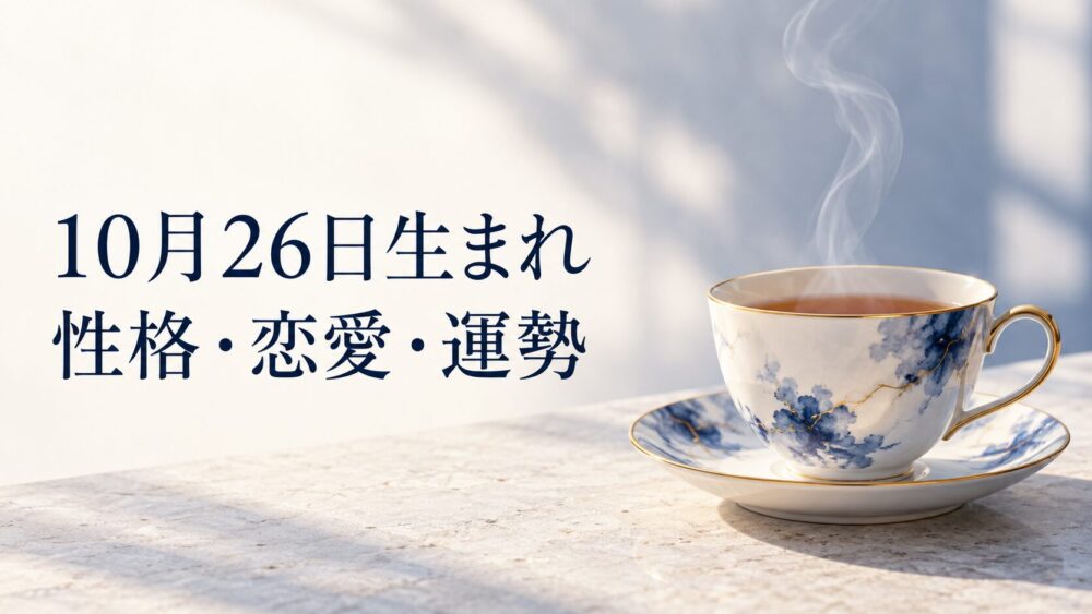 10月26日生まれの性格・恋愛・相性・運勢・有名人を徹底解説!【誕生日占い】