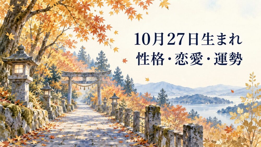 10月27日生まれの性格・恋愛・相性・運勢・有名人を徹底解説!【誕生日占い】