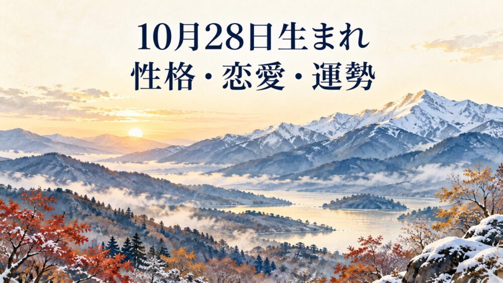 10月28日生まれの性格・恋愛・相性・運勢・有名人を徹底解説！【誕生日占い】