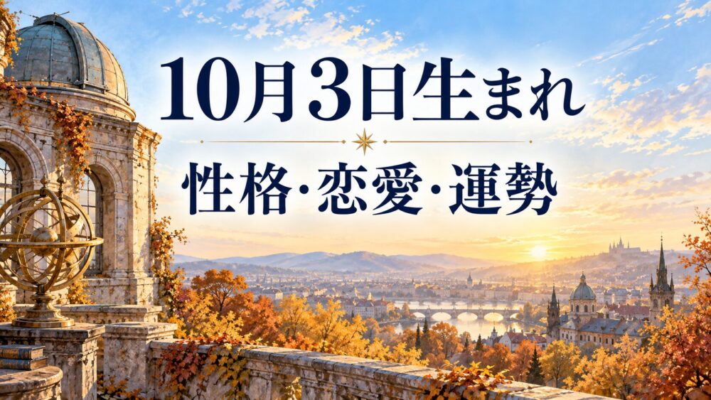 10月3日生まれの性格・恋愛・相性・運勢・有名人を徹底解説！【誕生日占い】