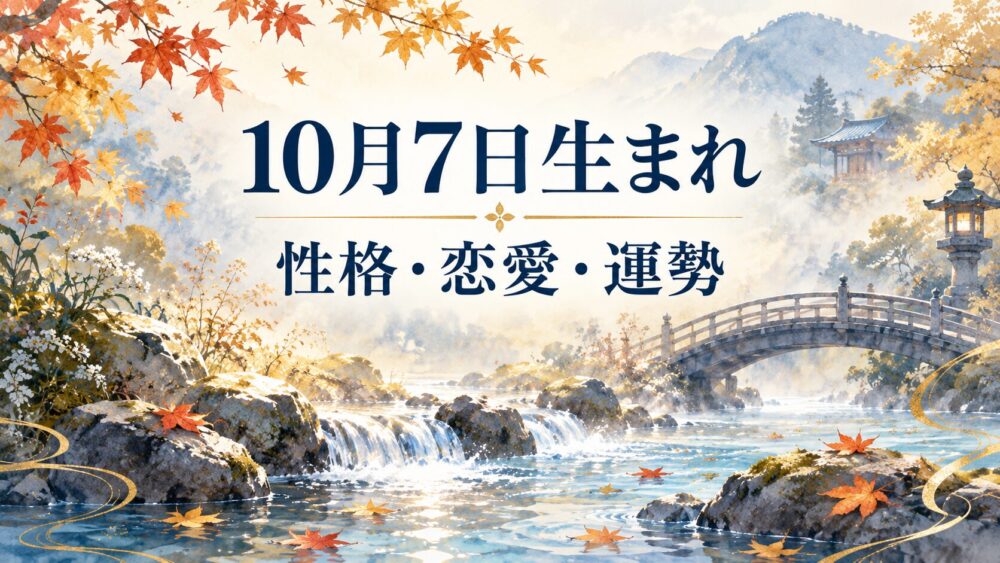 10月7日生まれの性格・恋愛・相性・運勢・有名人を徹底解説！【誕生日占い】