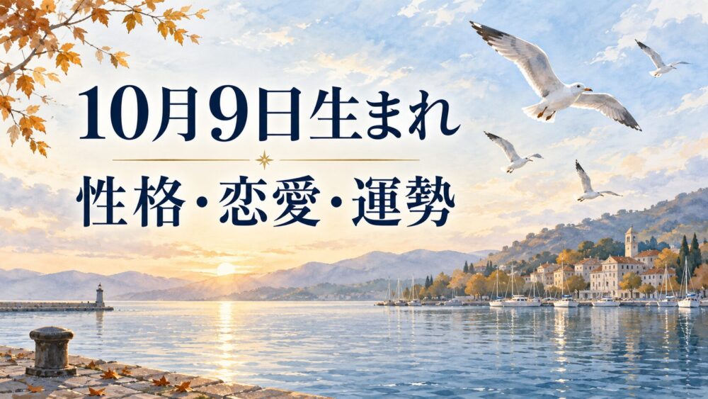 10月9日生まれの性格・恋愛・相性・運勢・有名人を徹底解説！【誕生日占い】