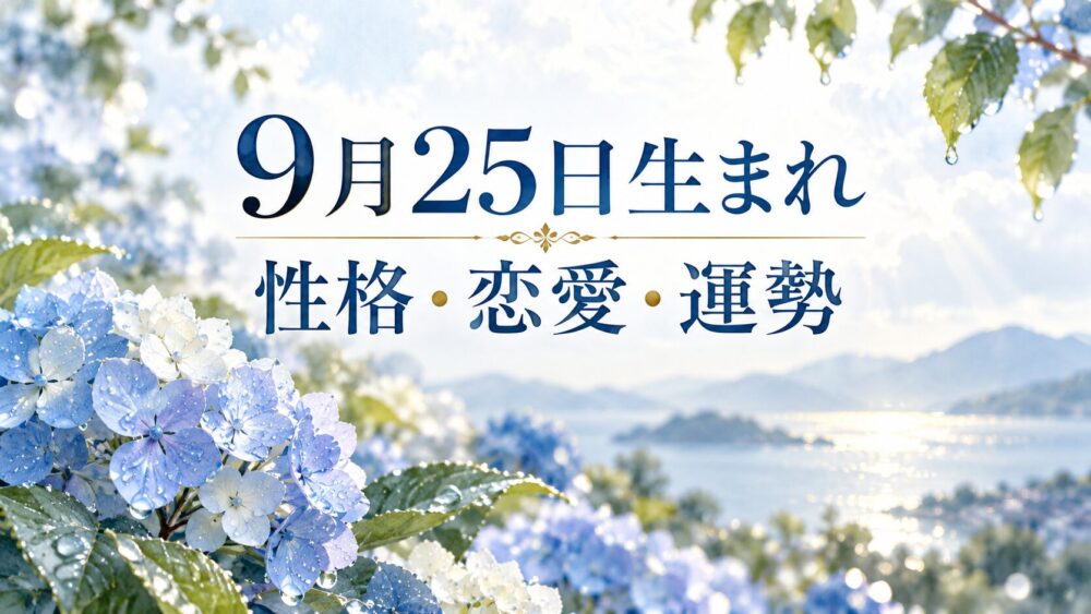 9月25日生まれの性格・恋愛・相性・運勢・有名人を徹底解説!【誕生日占い】