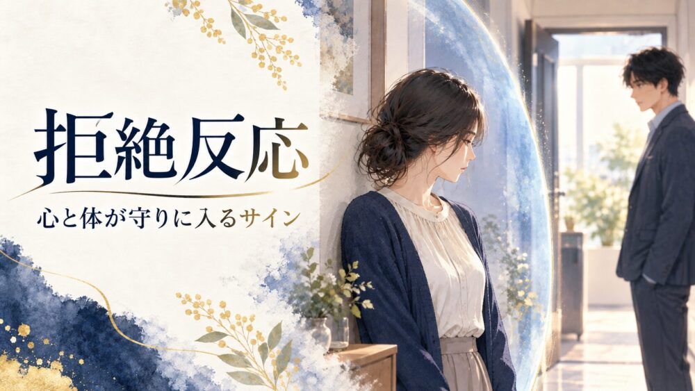 相手との距離が縮まると身を引き、青い境界線の前で立ち止まる日本人女性。